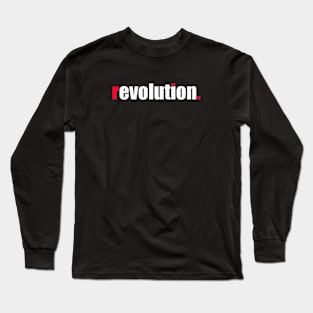 'Revolution / Evolution' Contemporary Design Text Slogan Long Sleeve T-Shirt